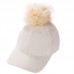  Faux Fox Fur Pompom Ball Suede Adjustable Baseball Cap HipHop Hat Winter  eb-99834622